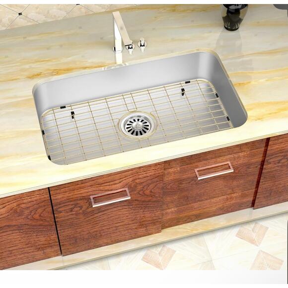 Sink Protector Matte Gold Stainless Steel Bottom Grid Rack 21x16 - Picture 2 of 3